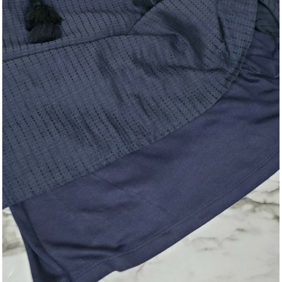 SOFT SURROUNDINGS Chandra Small Navy Blue Open Cold Shoulder Top Embellished - Picture 9 of 12